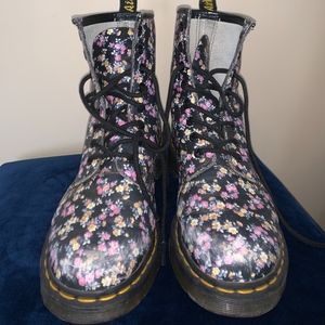 Used Floral Doc Martens/Combat Boots